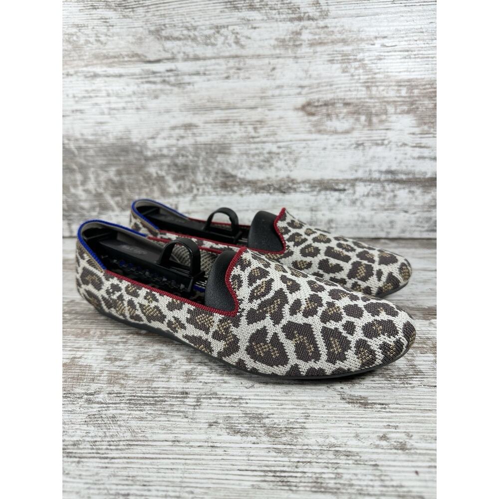Women's Rothy's The Flat Leopoard Print Flats Beige/Brown Sz 8.5 EUC!